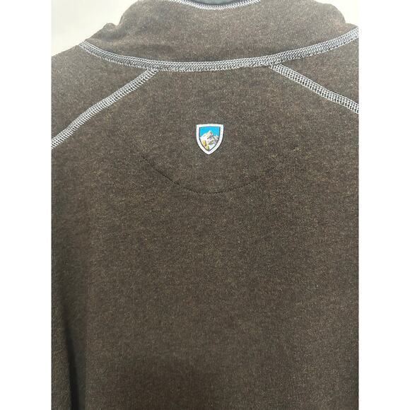 Kuhl Revel Kashmira Brown Green Sweater 1/4 Zip Long Sleeve Layer Outdoor Mens S - Picture 4 of 5